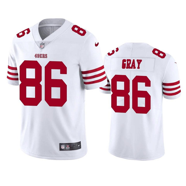 Men's San Francisco 49ers #86 Danny Gray 2022 White Vapor Untouchable Stitched Football Jersey Men's San Francisco 49ers #86 Danny Gray 2022 White Vapor Untouchable Stitched Football Jersey